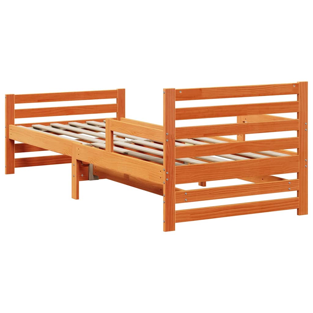 Extendable Bed Frame for Kids Wax brown 80 x 130 / 165 / 200 cm